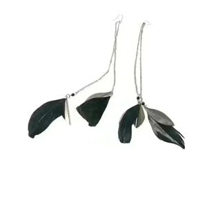 Long Feather Earrings with Ear Wire 8,5 inch drop